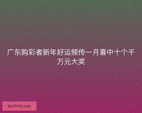 广东购彩者新年好运频传一月喜中十个千万元大奖